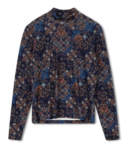 Point Printed Mock Neck Top