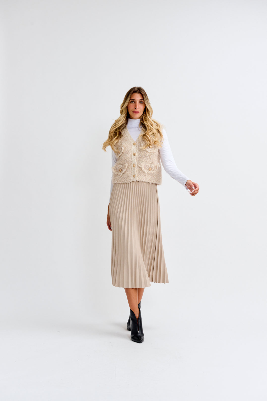 MW Pleated Skirt w Waistband 334438