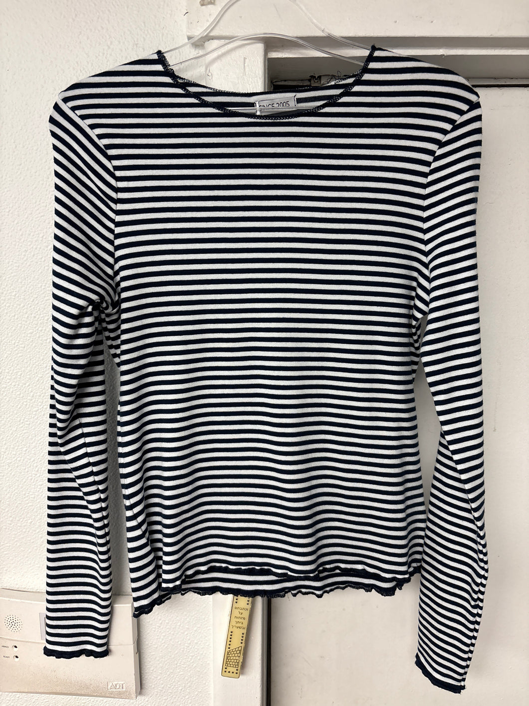 Stripe T-Shirt W Ruffle Seams