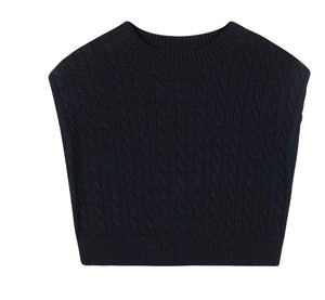 Point Cable Knit Vest