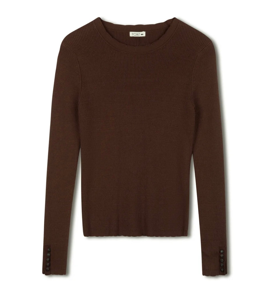 Point Scallop Knit Sweater