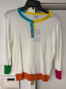 MW Color Block Button Knit Top 222269