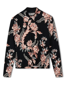 Point Printed Mock Neck Top