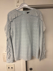O&E Square Lace Ruffle Blouse