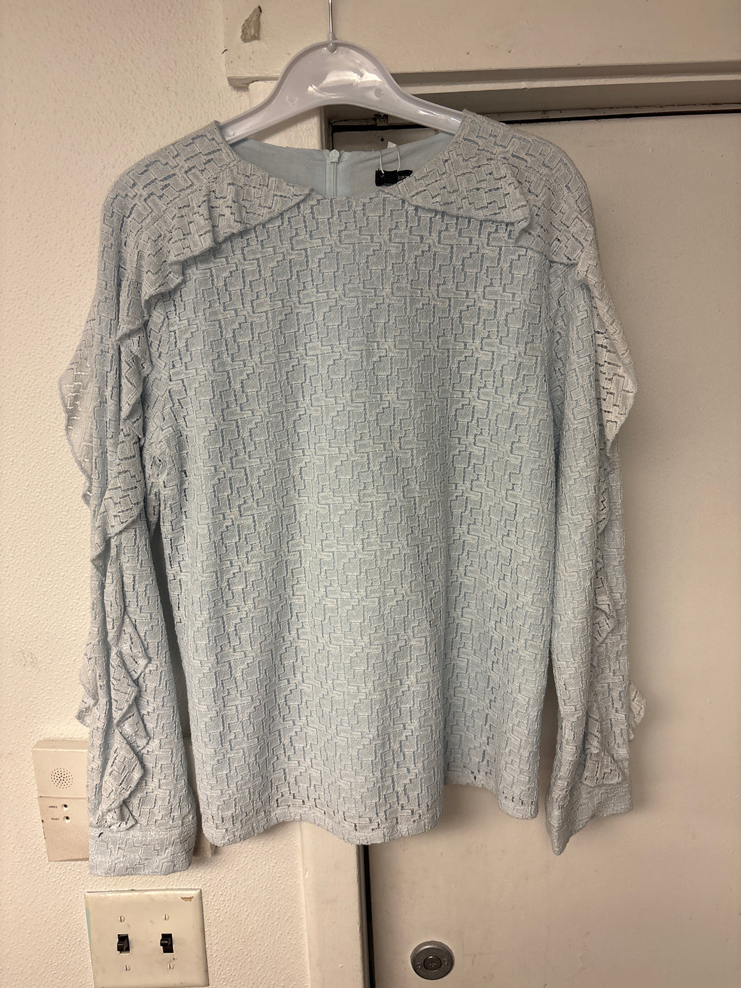 O&E Square Lace Ruffle Blouse
