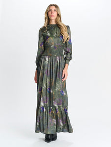 MW GREEN W/ MULTI WATERCOLOR SPLASH DRESS 333180