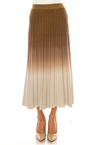 YAL Ombre Knit Pleated Skirt