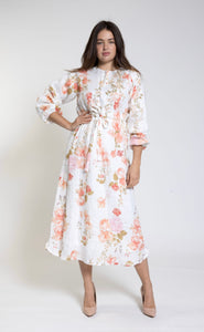 Luella White & Pink Flower Dress