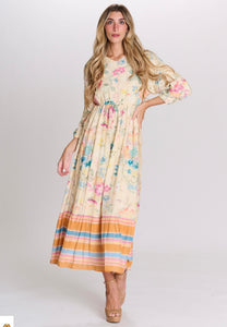 MW Yellow w Pastel Floral Dress 992494