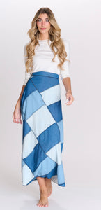 MW Full Patchwork Denim Skirt 332155