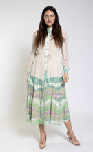 Load image into Gallery viewer, Luella Beige Base Green Bottom Printed Shirt Dress
