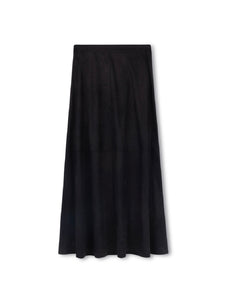 Leather Suede Maxi Skirt