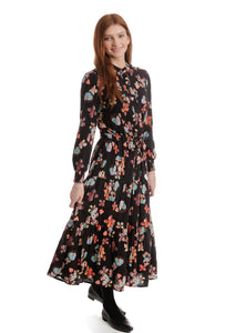 Luella Colorful Floral Pleated Dress