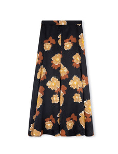 Dasy Flower Print A-Line Skirt