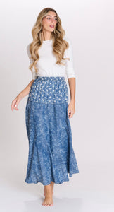 MW A-Line Faded Denim Skirt 332163