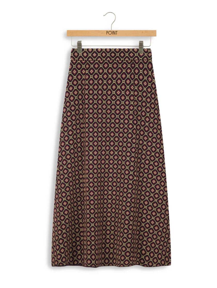 Point Jacquard A-Line Skirt