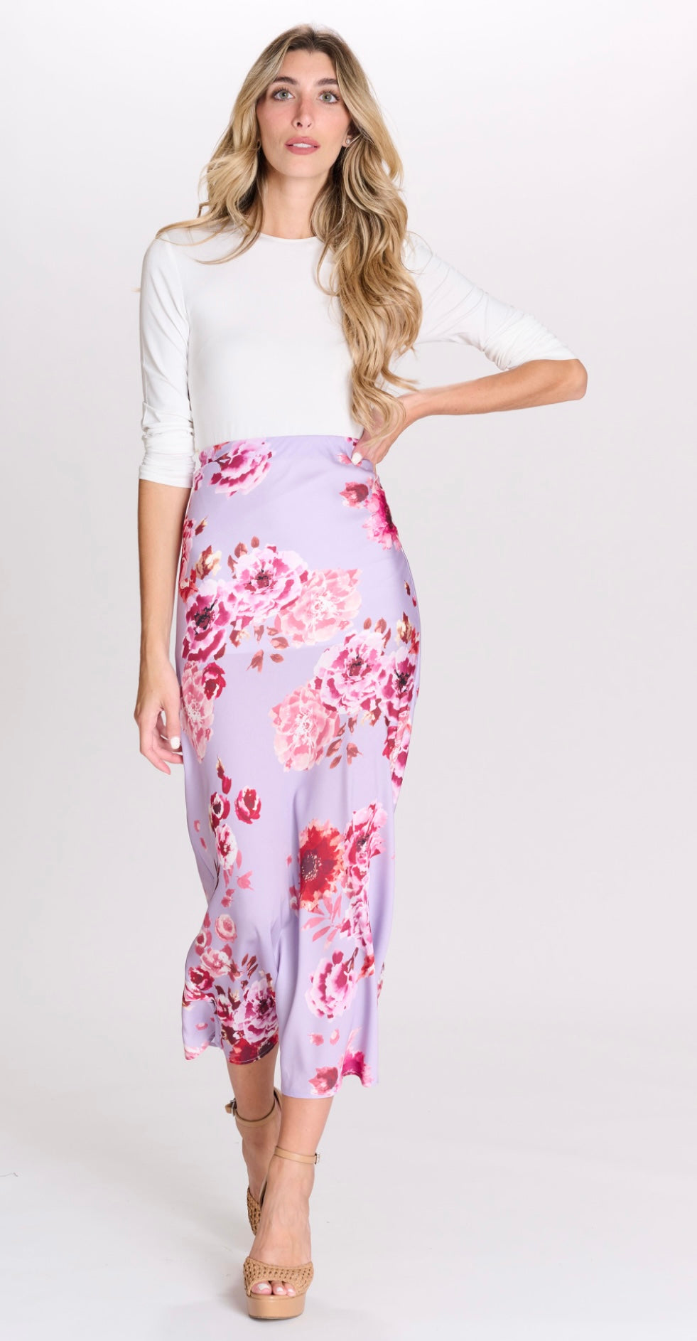 MW Lavender/Pink Floral Skirt 332543