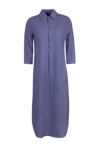 Collared Linen Shirt Dress