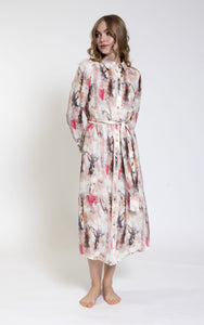 Luella Beige Base Print Dress w Buttons