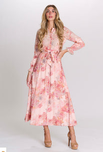 MW Long Floral Button Down Dress 072045