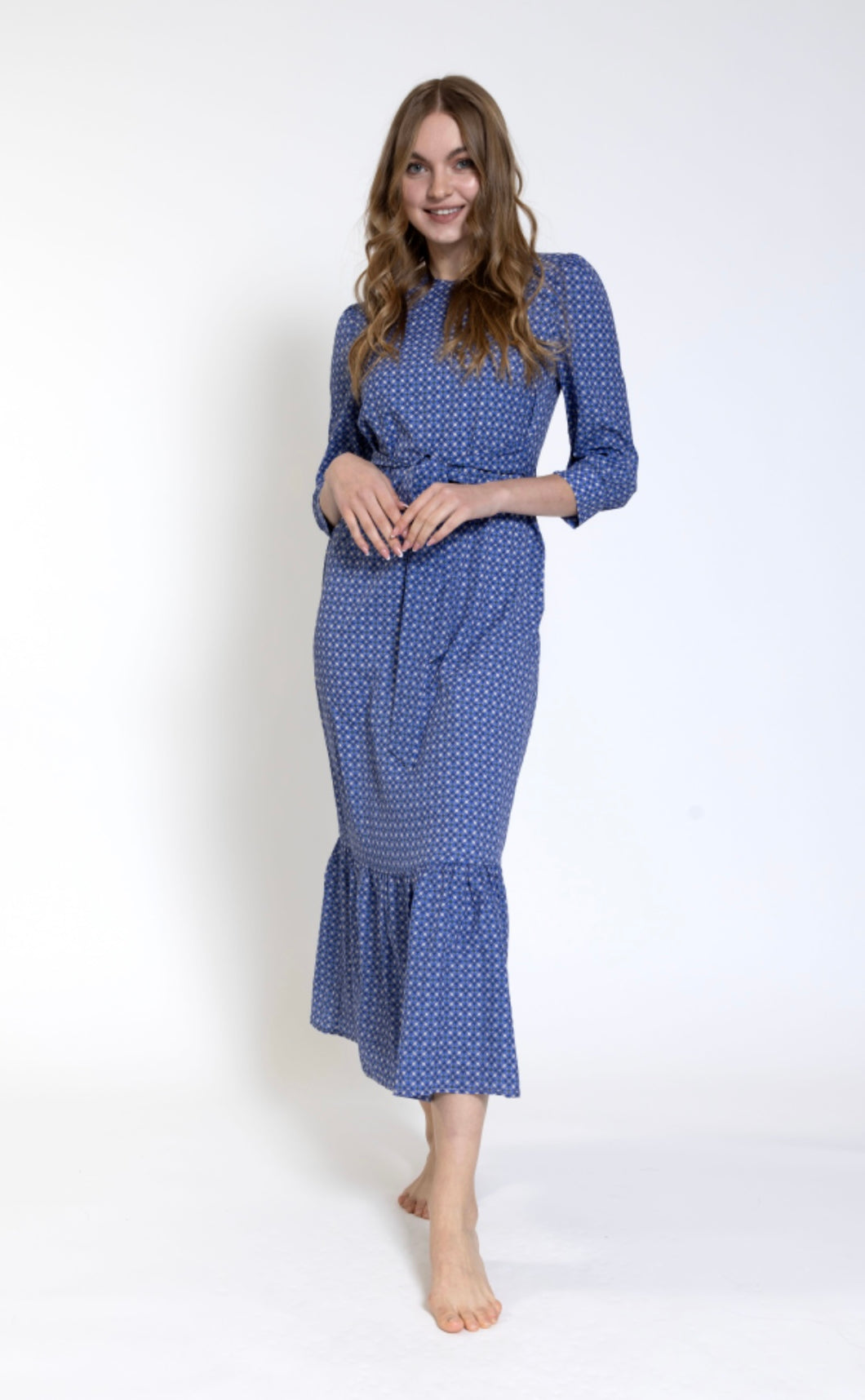Luella Allover Blue Flower Print Dress