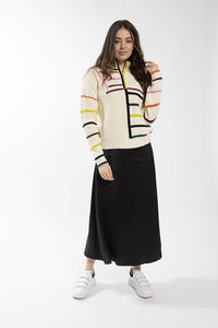 O&E Striped Chunk Knit Sweater