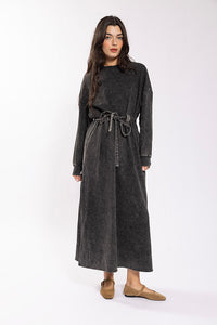 O&E Washed Belted Sweatdress