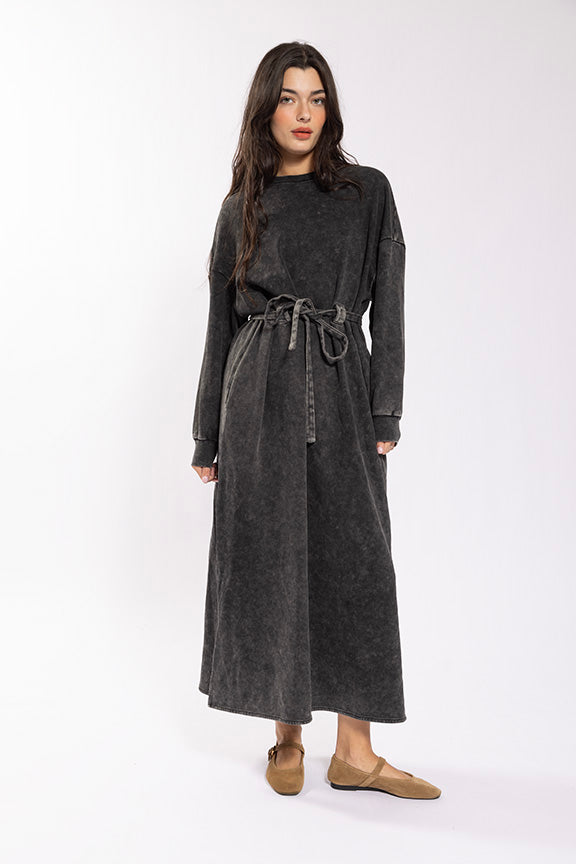 O&E Washed Belted Sweatdress