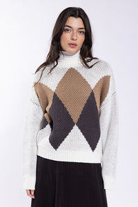 O&E Diamond Colorblock Sweater