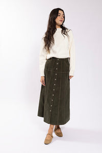 O&E Buttondown Corduroy Skirt
