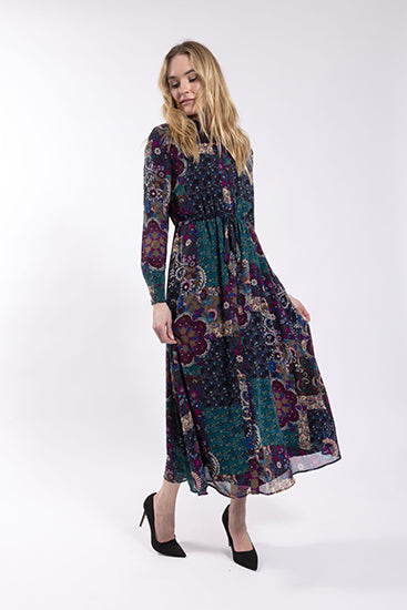 O&E Printed Drawstring Dress