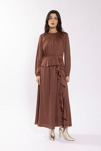 O&E Silky Ruffle Detail Dress